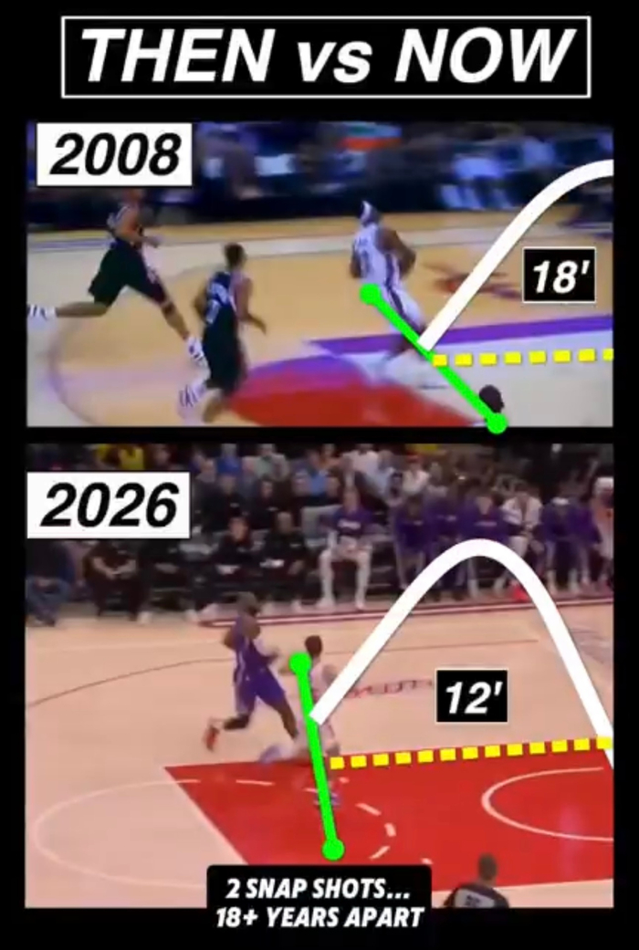 詹姆斯跨越18年跨越年龄扣篮进化：从18英尺到